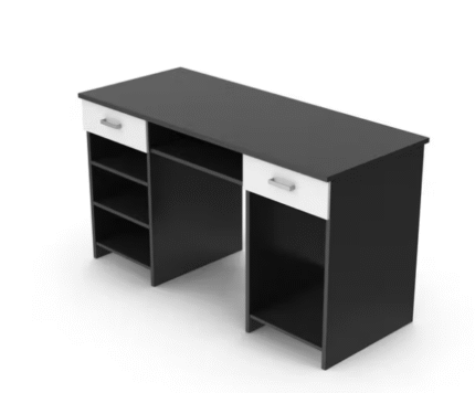 Home Office Desk Black White Custom Bandung