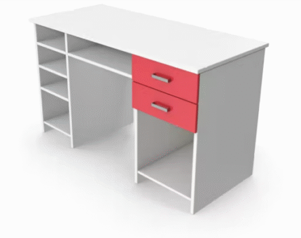 Home Office Table Red White Custom Bandung