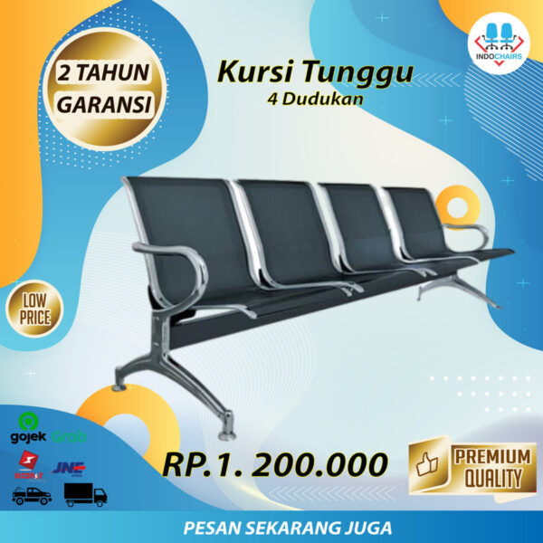 Kursi Tunggu 4 Dudukan dengan Sandaran Bandung