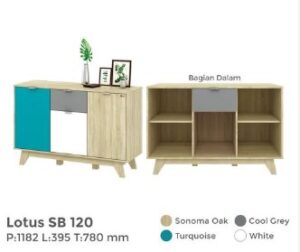 Meja Samping Minimalis / Sideboard Bufet Kabinet / LOTUS SB 120 - Image 3